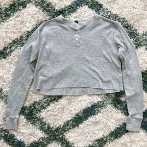 Wild Fable Cropped Henley Top